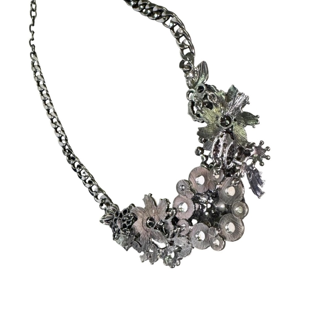 Joan Rivers statement necklace clusters of multi color floral rhinestones - Picture 5 of 8